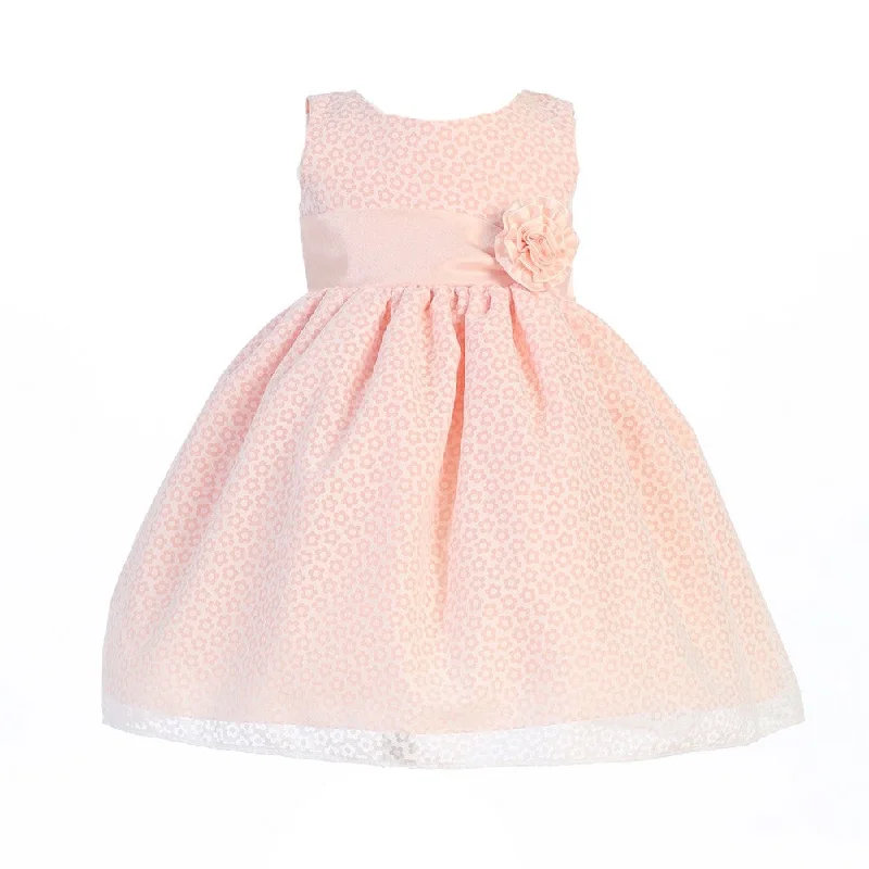 Plus Size Women’s Fashion and Clothing Big Girls Peach Cotton Burnout Special Occasion Easter Dress 7