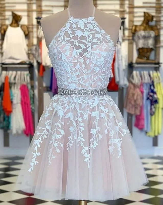 Rocker Chic Fashion Women Lace Prom Dresses Short Cocktail Gowns Girls Appliques Homecoming Dresses Short Graduation Dress YHD017