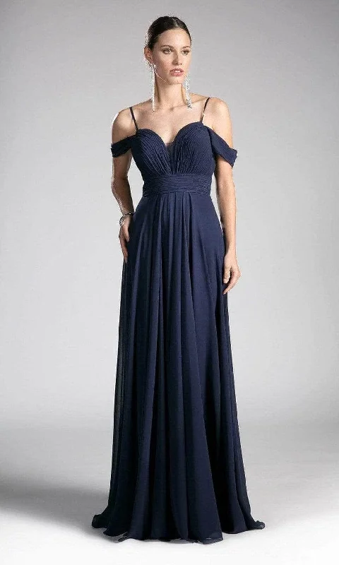 Fashion For Every Occasion Ladivine CJ241 - Plunging Sweetheart Cold Shoulder Chiffon Gown