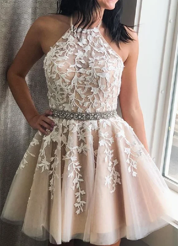 Luxury Fashion Women Lace Prom Dresses Short Cocktail Gowns Girls Appliques Homecoming Dresses Short Graduation Dress YHD016