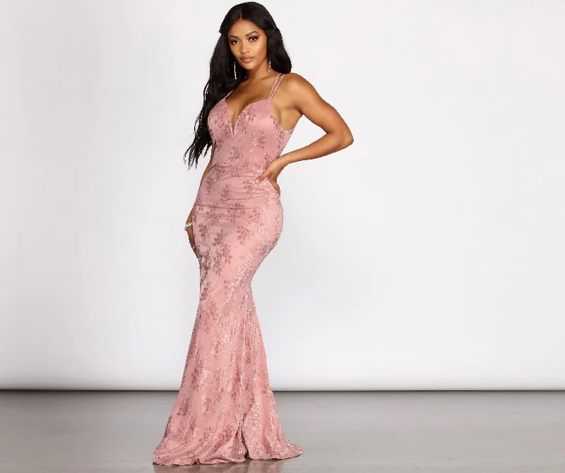 Upgrade Your Closet With Our Women's Clothing Deals Mia Formal Stylish Velvet Burnout Dress