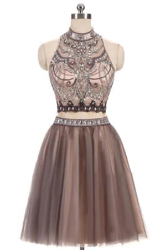 Classic Women's Fashion Women Beads Prom Dresses Short Cocktail Gowns Girls Homecoming Dresses Short Graduation Dress YHD079