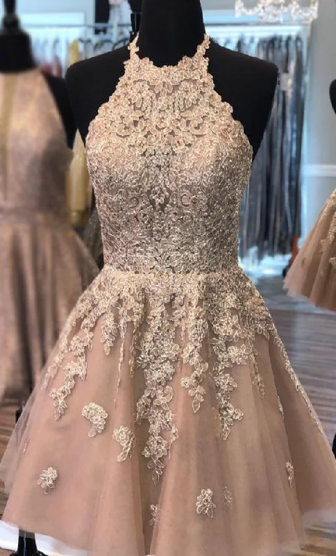 Chic Casual Style Women Lace Prom Dresses Short Cocktail Gowns Girls Appliques Homecoming Dresses Short Graduation Dress YHD037