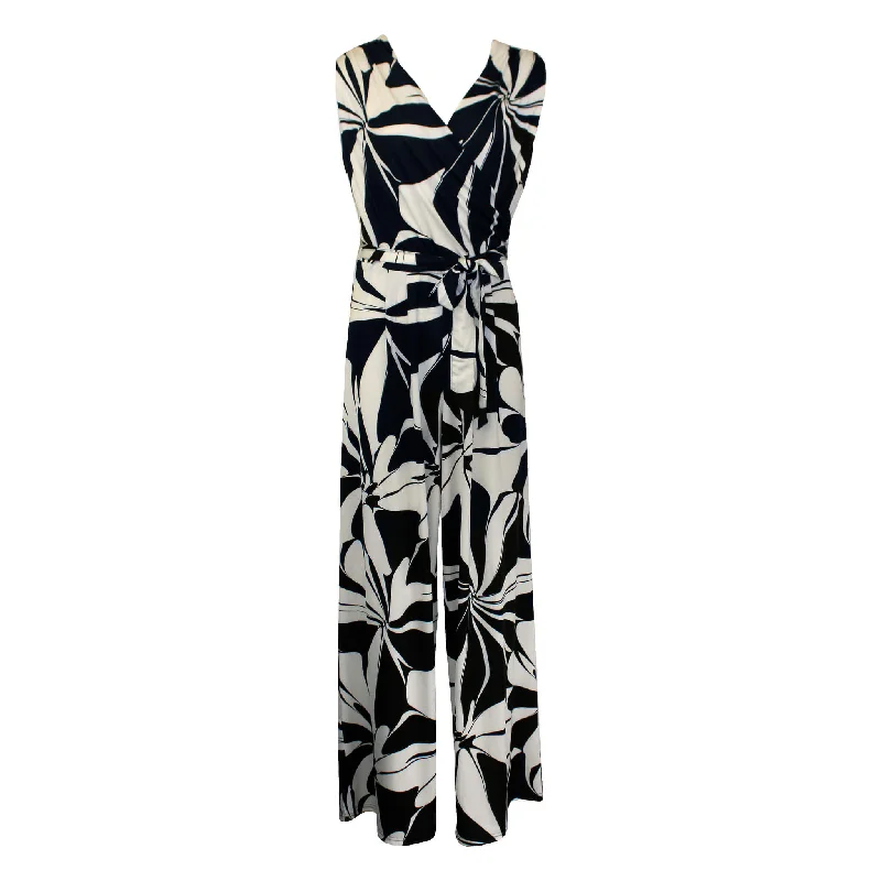 Flash Sale Online La Mer Luxe Winifred Sleeveless Jumpsuit - Black Cream Floral Swirl Flash Sale Online La Mer Luxe Winifred Sleeveless Jumpsuit - Black Cream Floral Swirl