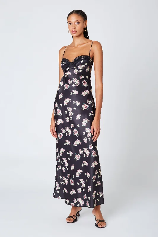 Clothing Woman Bustier Maxi Slip Dress