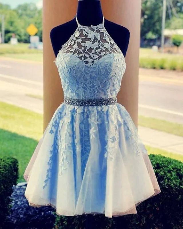 Eclectic Fashion Women Lace Prom Dresses Short Cocktail Gowns Girls Appliques Homecoming Dresses Short Graduation Dress YHD015