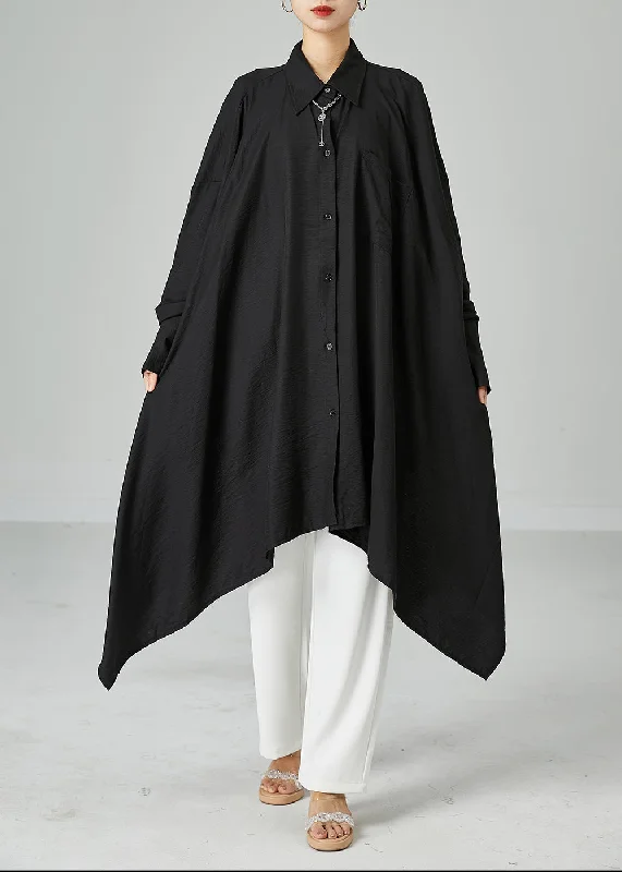 Women's Fashion Markdowns – Get Your Favorites Today Style Black Asymmetrical Design Oversized Cotton A Line Dresses Summer
