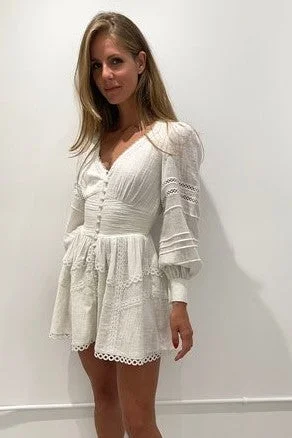 Women's Activewear for Exercise and Sports Off white Ruby button front dress