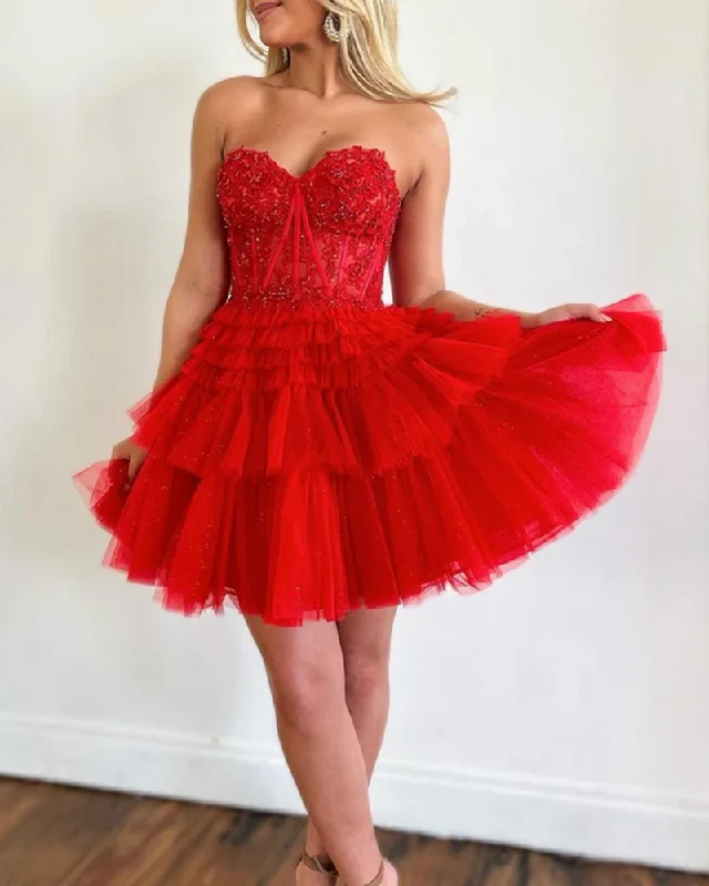 Bundle Offer Women Sweetheart Prom Dresses Short Cocktail Gowns Girls Lace Homecoming Dresses Short Graduation Dress YHD002