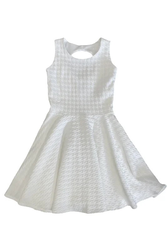 Charming Women's Holiday Apparel Ivory Fit and Flare Dress