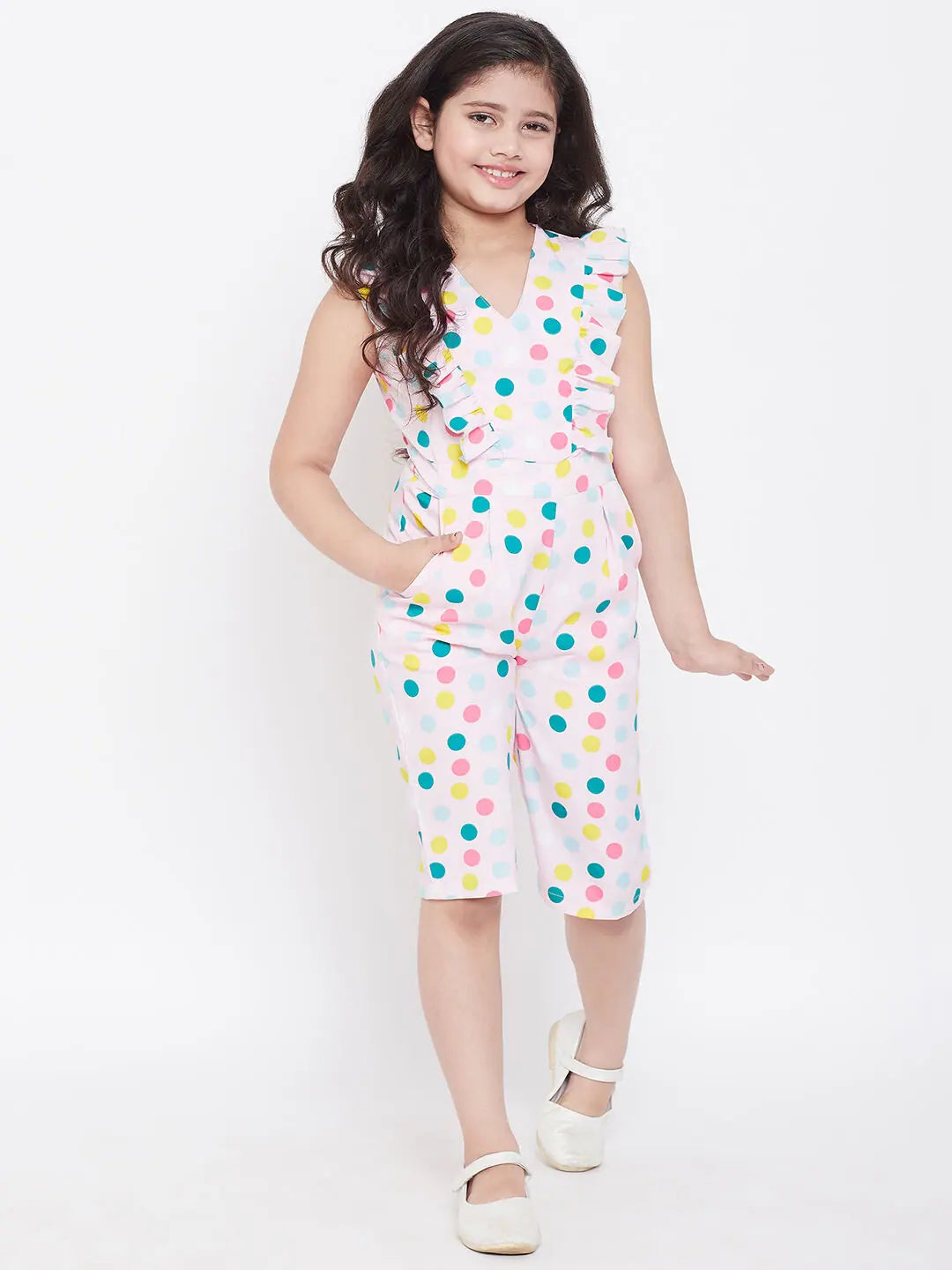Trendy Styles Girl's Feminine Printed Jumpsuit Pink