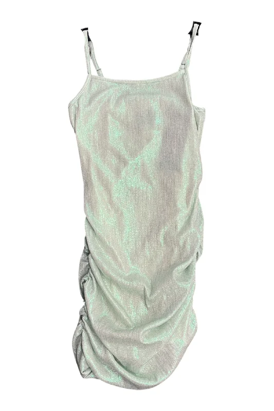 Clearance Sale Mint Shimmer Ruched Dress