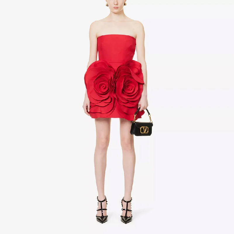 Hot Brand Discounts Strapless Sleeveless Flower Mini Dress ZNSBA742