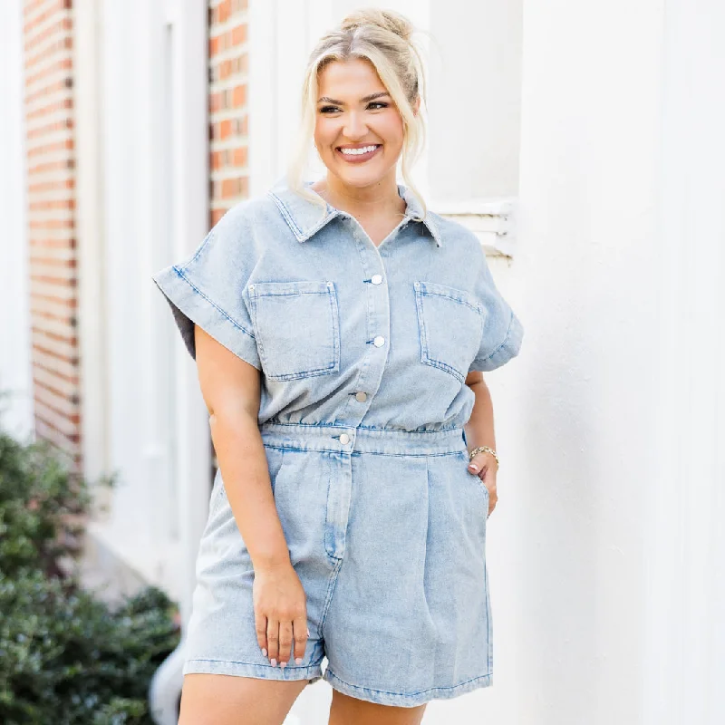 Best Online Boutiques For Women Pictures Of You Romper, Washed Denim