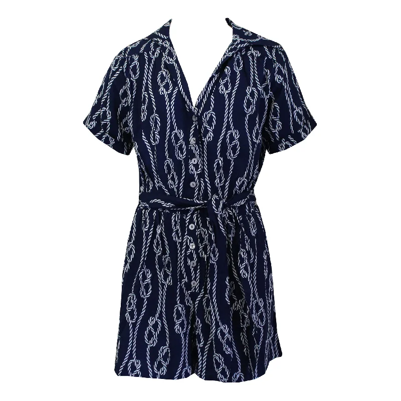 Clothing Store La Mer Luxe Short Sleeve Renee Romper - Navy Harbor