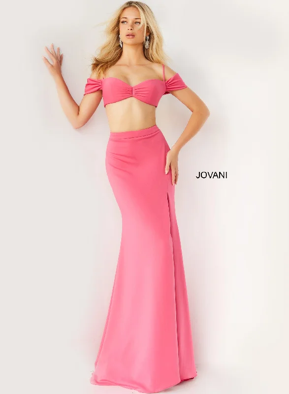 Holiday Gift Guide Sale Jovani 07444 Off Shoulder Two Piece Long Prom Gown