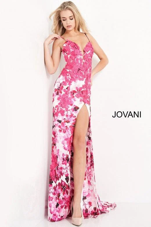 Premium Fabrics Jovani 06091 Prom Long Formal Sexy Floral Dress