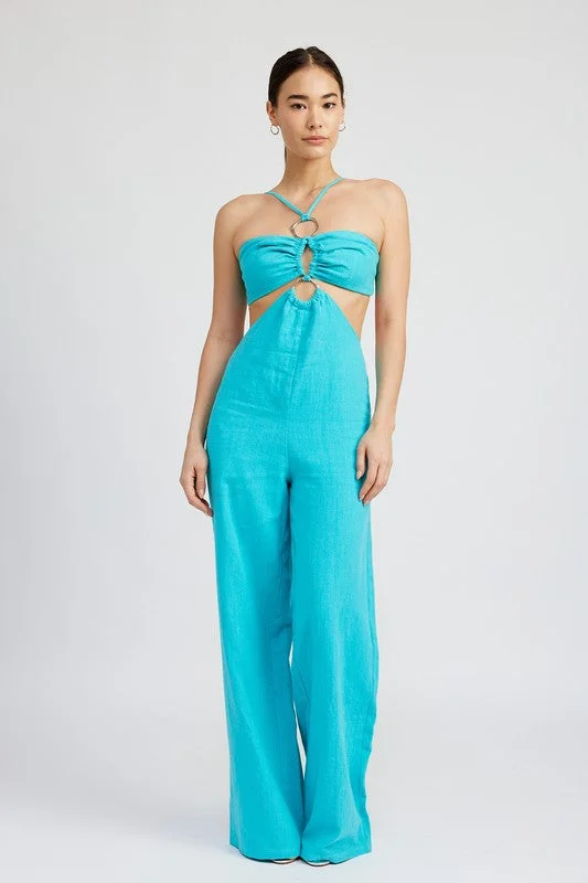 Latest Trends DOUBLE O RING CUT OUT JUMPSUIT