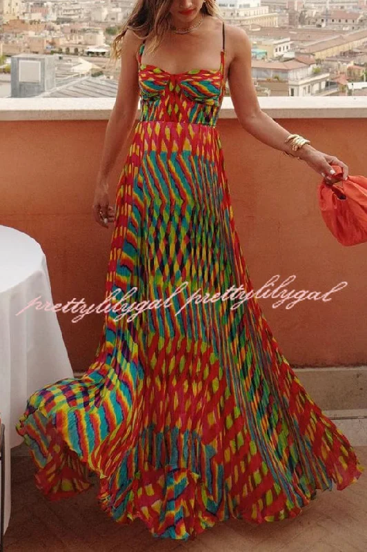 Timeless Elegance Jamila Unique Printed Sexy Backless High Rise Suspender Maxi Dress
