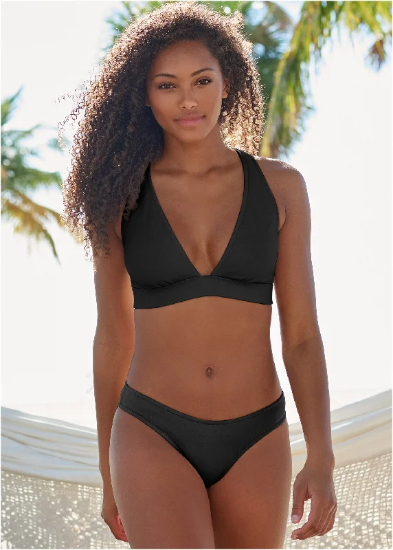 Women's Clothes Sleek Cross Back Top - Black Beauty