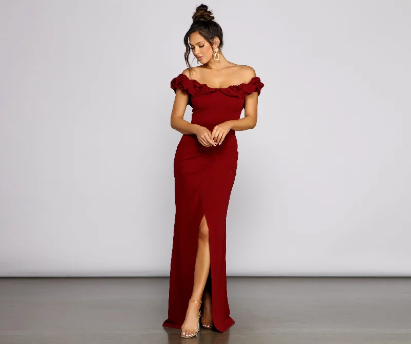 Stylish Fashion Clearance – Last Chance To Save Leslie Off-The-Shoulder Stylish Mermaid Dress