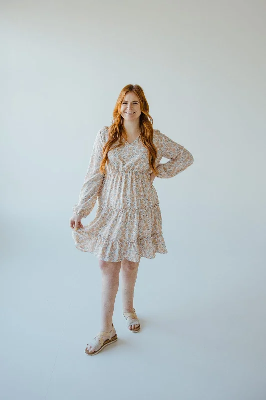 Comfort Meets Fashion LONG-SLEEVED BOHO DRESS IN DESERT TAUPE
