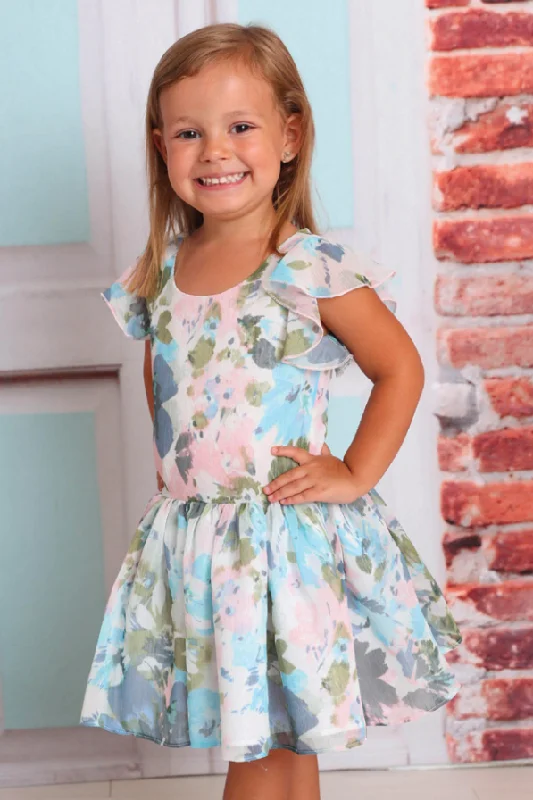 Weekend Sale Floral Ruffle Sleeve Dress