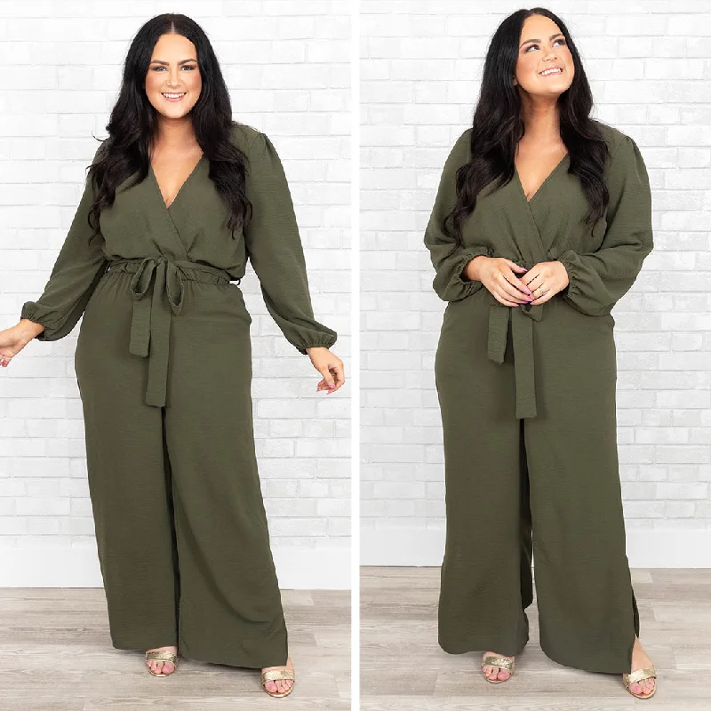 Minimalist Style Ruin The Friendship Jumpsuit, Olive