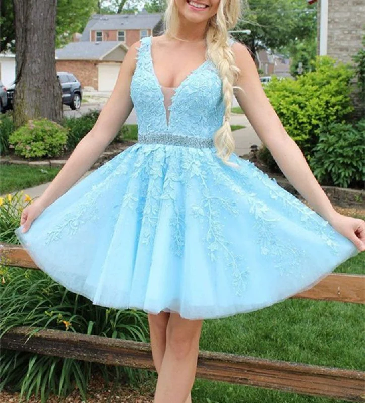 Evening Elegance Women Lace Prom Dresses Short Cocktail Gowns Girls Appliques Homecoming Dresses Short Graduation Dress YHD121