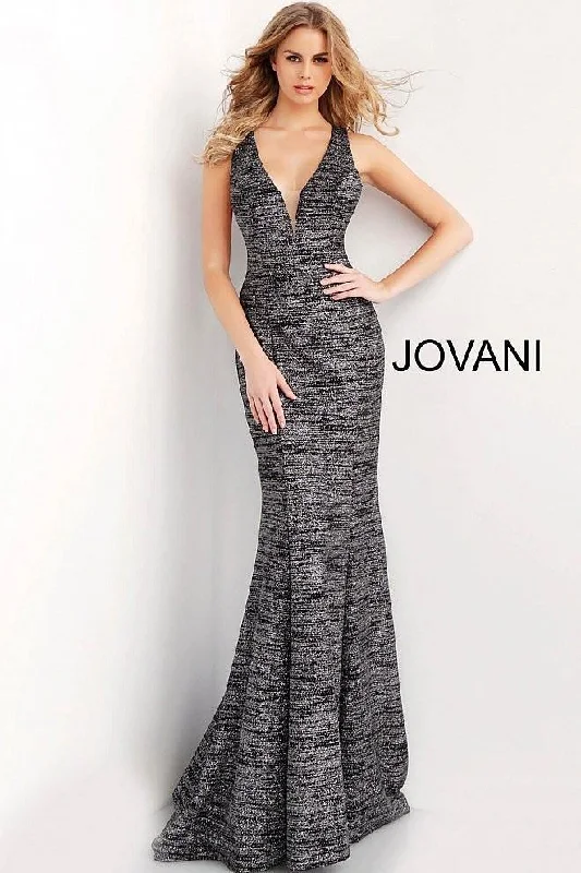 Vintage Fashion Jovani 45811 Prom Long Glitter Jersey Formal Dress