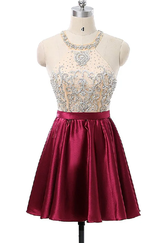 Bold Fashion Women Beads Prom Dresses Short Cocktail Gowns Girls Homecoming Dresses Short Graduation Dress YHD077