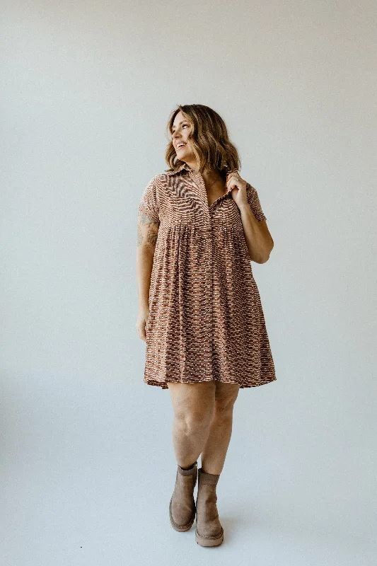 Sales Clothes GEOMETRIC PATTERNED BUTTON FRONT DRESS