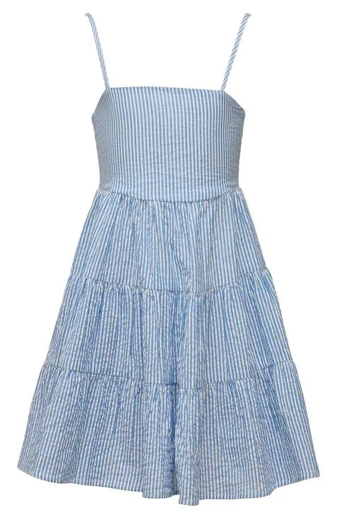 Big Savings On Stylish Women's Apparel Collections Cornflower Stripe Sundress