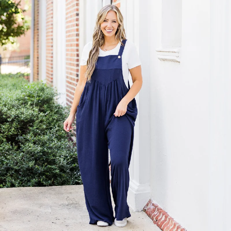 Glamorous Evening Wear Got To Laugh Jumpsuit, Navy