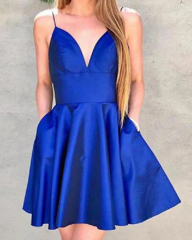 Chic Outfits Women V-Neck Prom Dresses Short Cocktail Gowns Girls Homecoming Dresses Short Graduation Dress YHD161