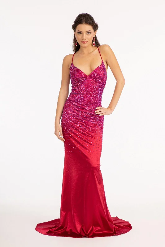 Online Boutique Stores Beaded Long Satin Mermaid Prom Dress
