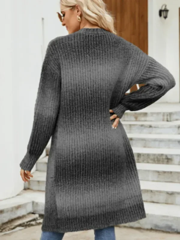Stay Ahead In Style Drop Sleeve Gradient Knit Cardigan Sweater