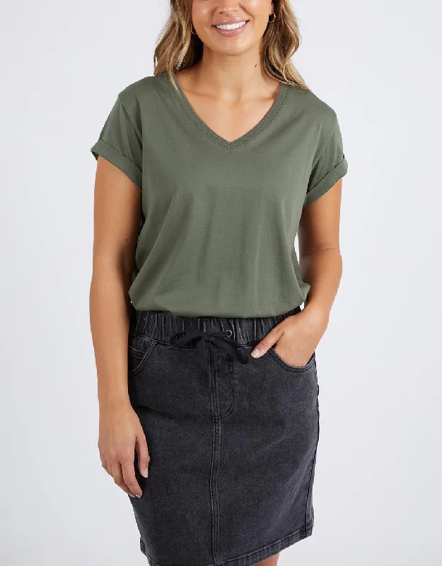 Casual Women’s Clothing Manly Vee Tee - Khaki