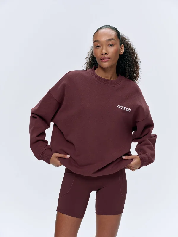 Best Online Clothing Boutiques Motion Oversized Sweatshirt - Burgundy/White