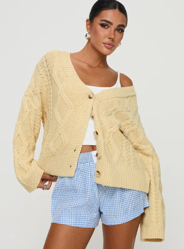 Sales For Clothes Daxtan Cable Cardigan Lemon