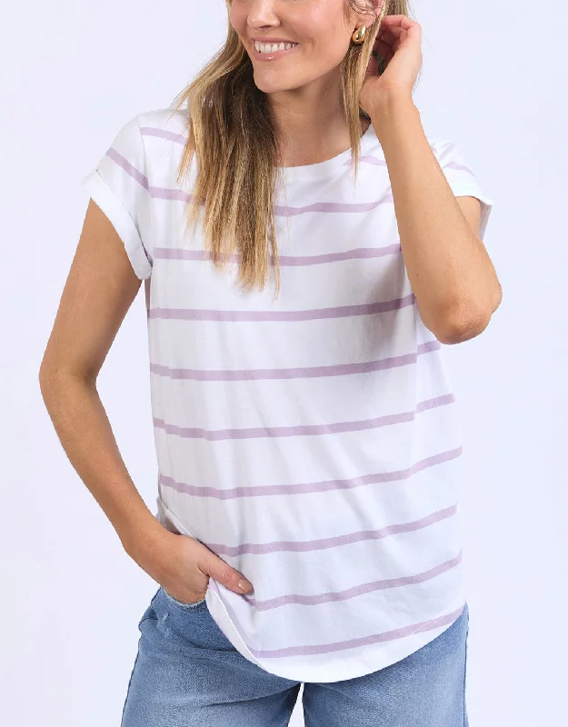 Women’s Clothing for Every Occasion Manly Stripe Tee - White/Orchid Stripe