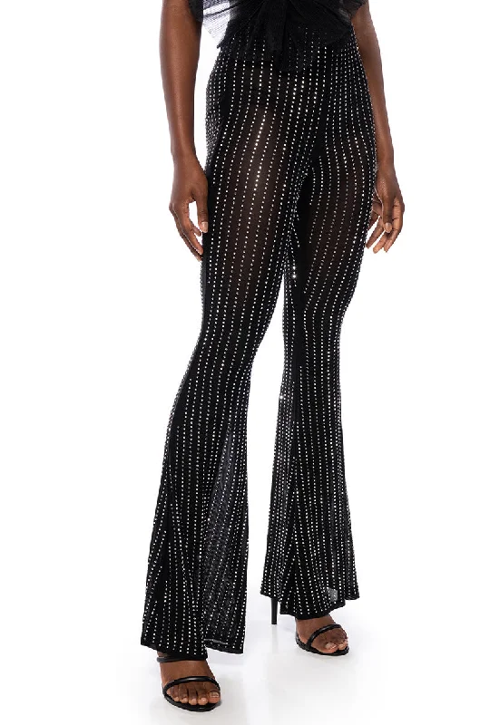 Women’s Evening Wear TAMERA RHINESTONE MESH FLARE PANT