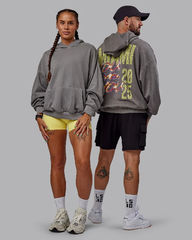 Shop Ladies Clothes Unisex Miami 25 Washed Hoodie Oversize - Storm Front