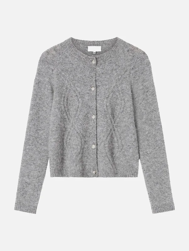 Everyday Women’s Fashion Trends Sawyer Cable Knit Cardigan in Grey