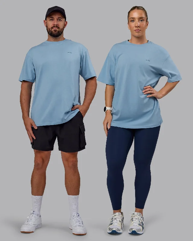 Trendy Women's Wear Unisex 1% Better Value Series FLXCotton Tee Oversize - Glacier Lake-Indigo