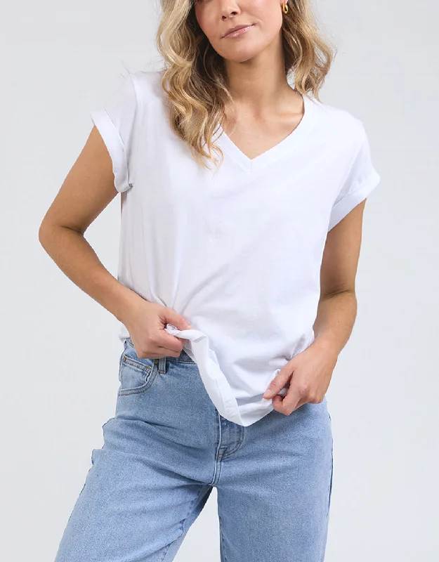 Comfortable Women’s Outfits Manly Vee Tee - White