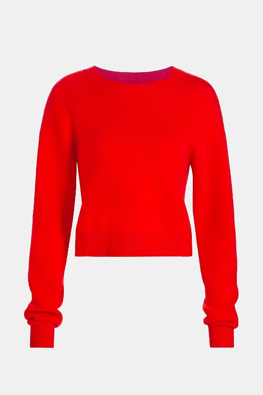 Fashionable Dresses for Women William Crewneck Sweater in Tomato