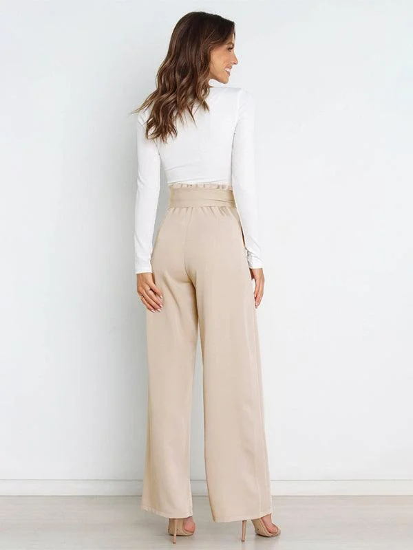 High End Women's Wear High Waist Wide Leg Women's Pants