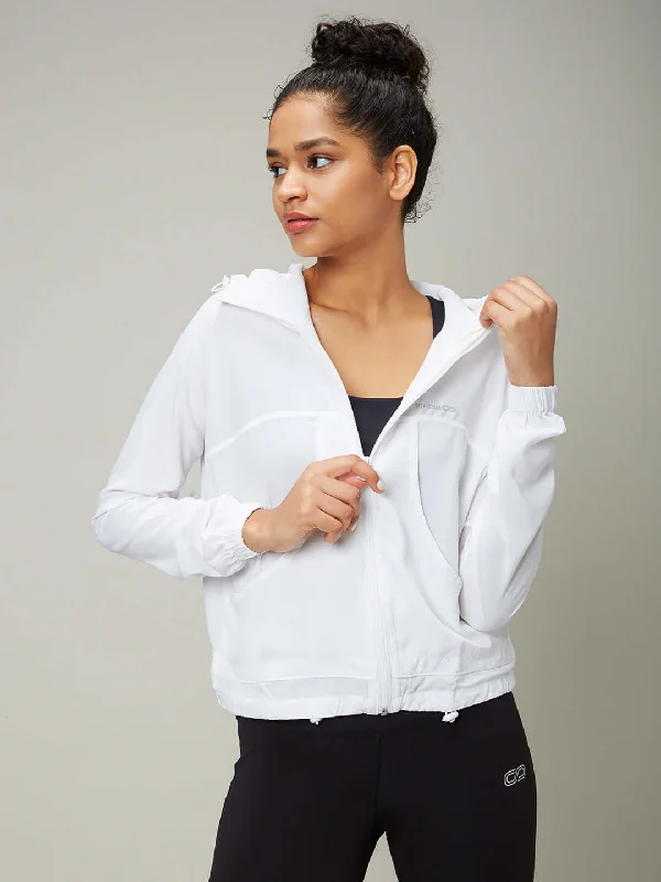 Women’s Casual Dresses Utility Cargo Jacket White