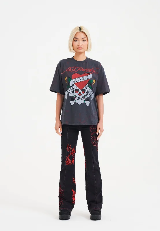 Affordable Fashion for Women Womens Love Kills Slowly Relaxed T-Shirt - Black